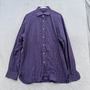 Ralph Lauren Purple Label Dress Shirt Mens 17 Purple Plaid Business Casual